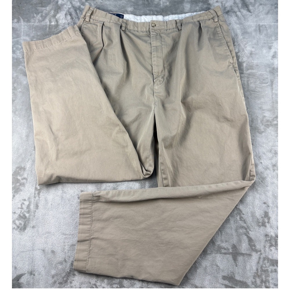 Polo Ralph Lauren Pant Mens 42B Andrew Pant Khaki Pleated EUC